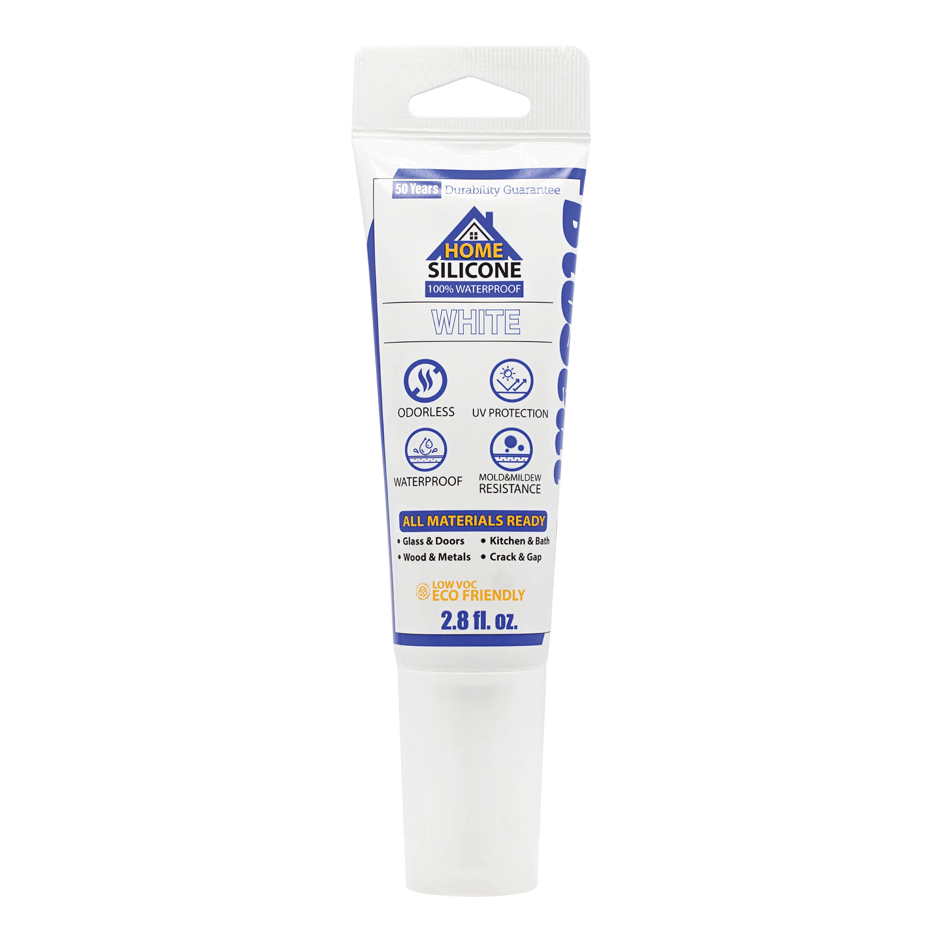 Bioseal home silicone white waterproof sealant 2.8 fl oz tube eco-friendly