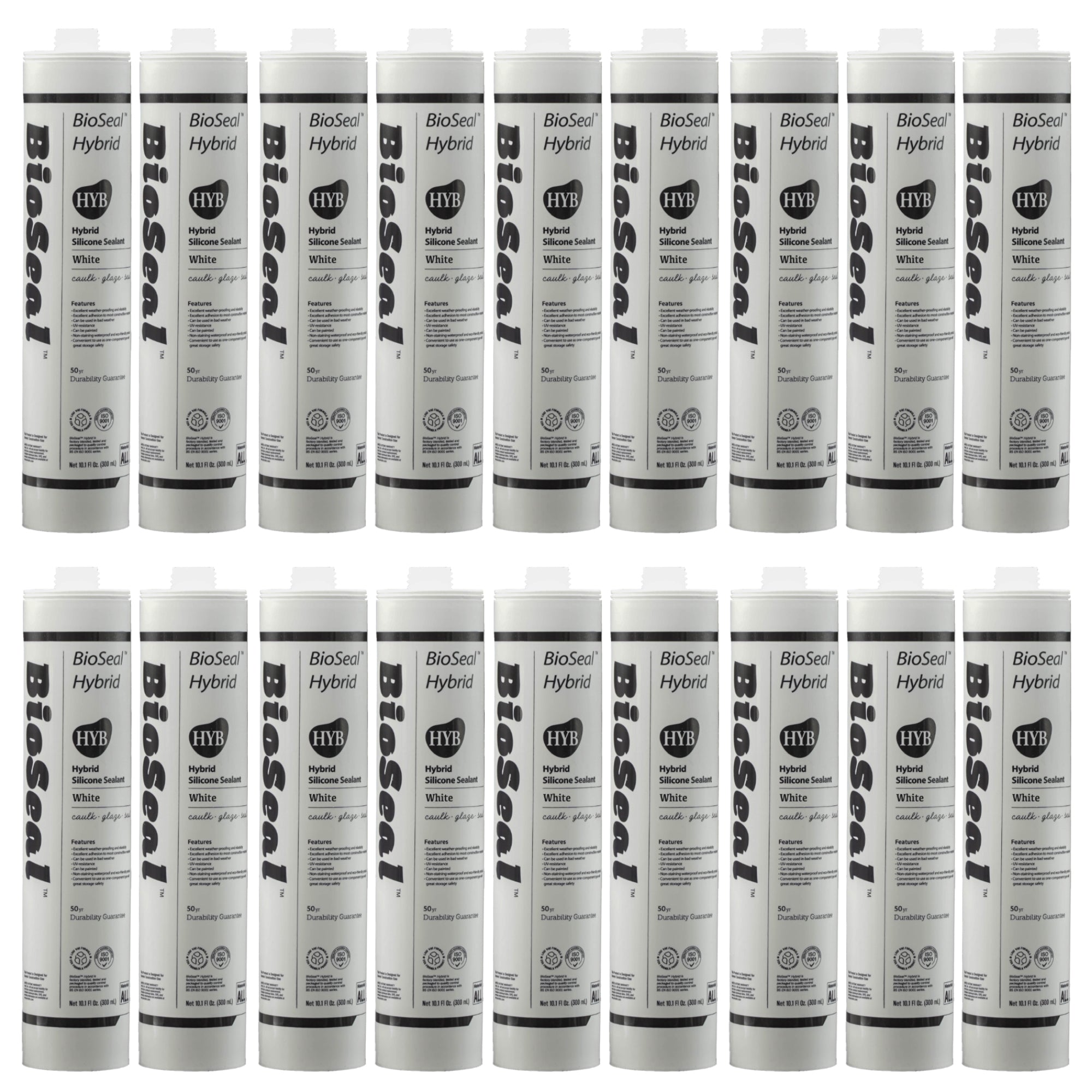 White Hybrid BioSeal Silicone Sealant Caulk