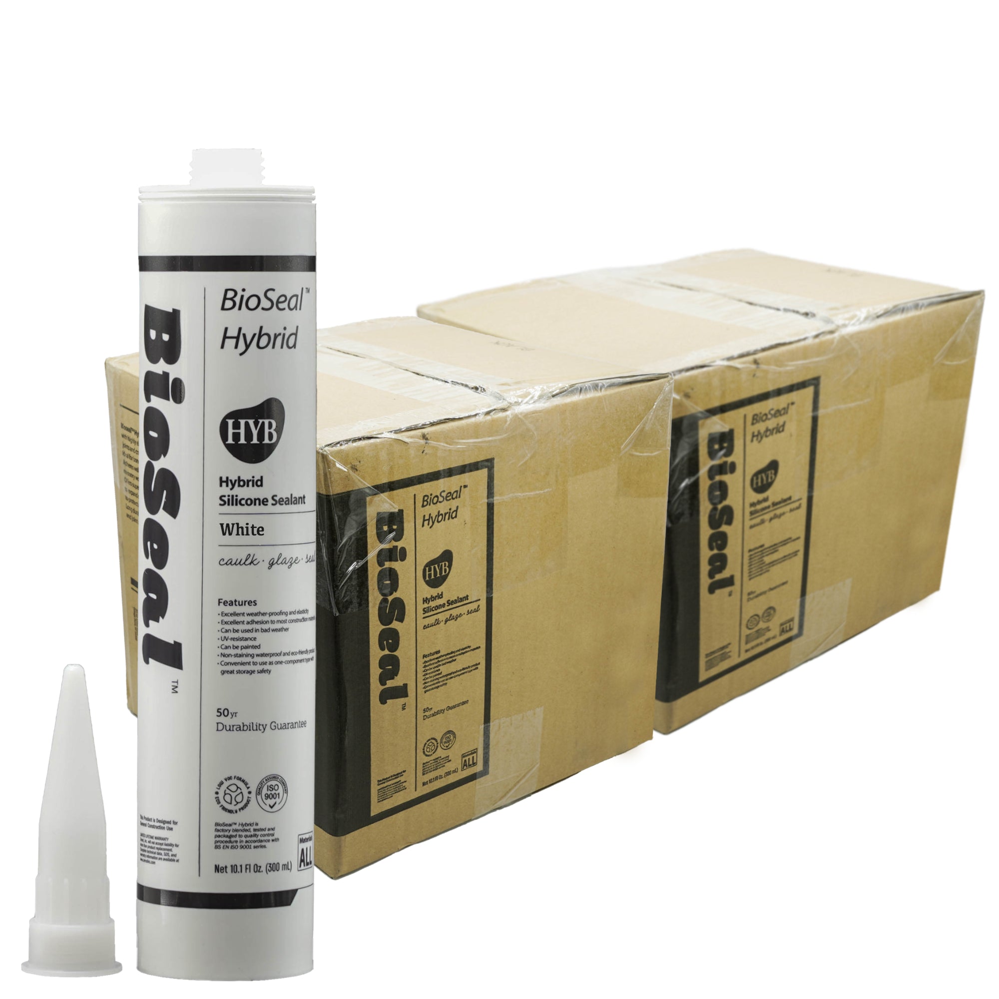 White Hybrid BioSeal Silicone Sealant Caulk