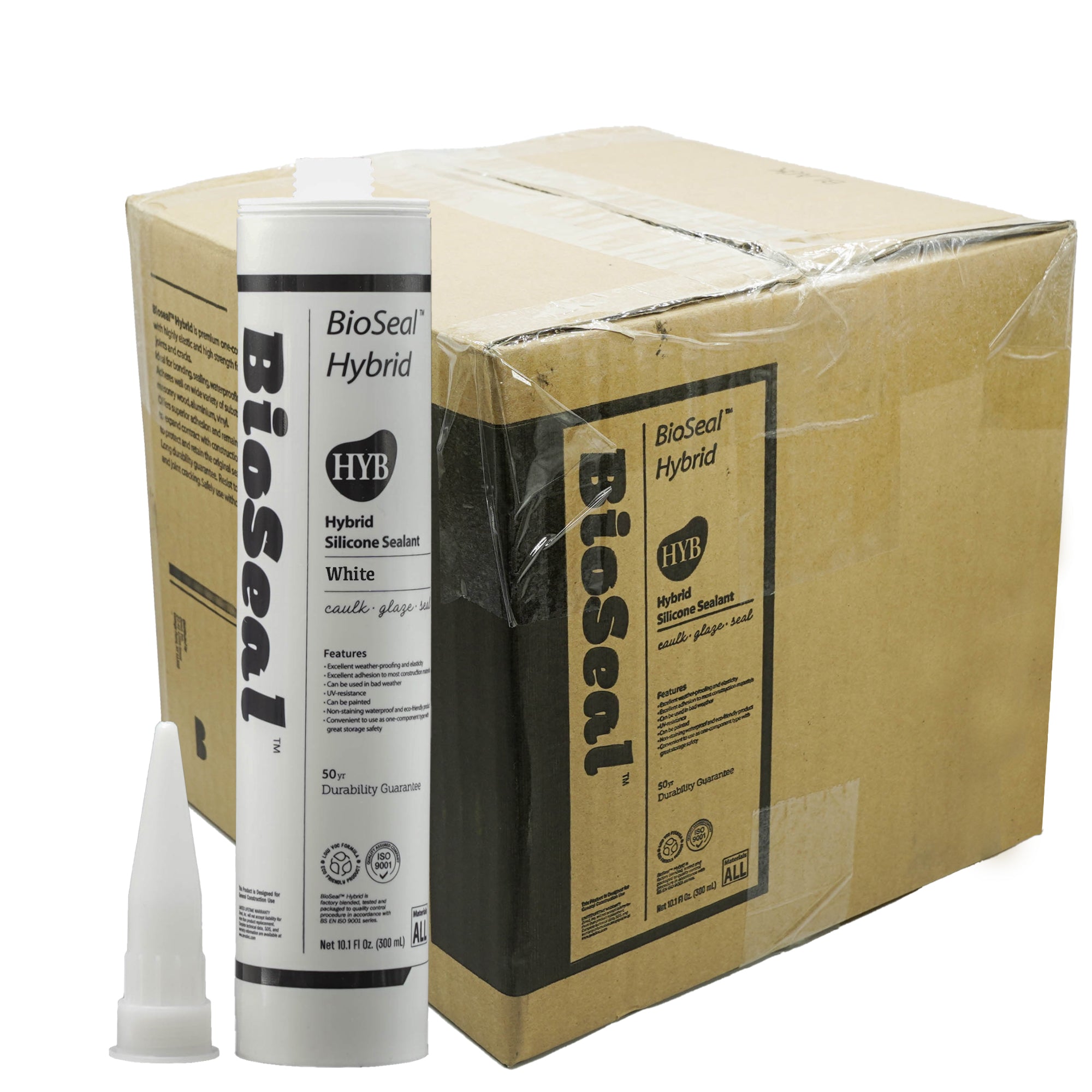 White Hybrid BioSeal Silicone Sealant Caulk