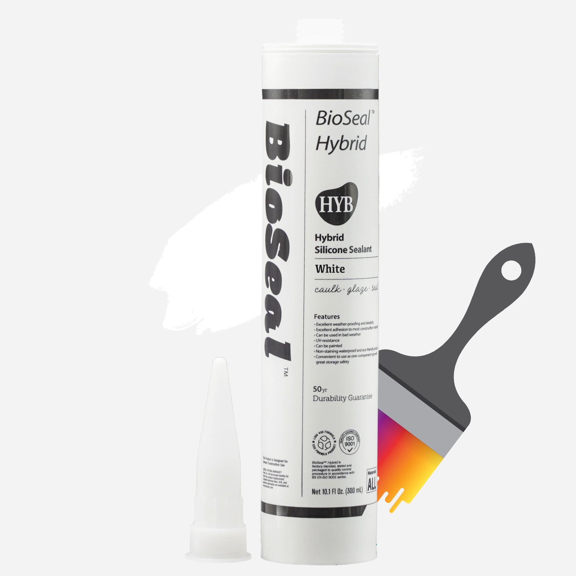 White Hybrid BioSeal Silicone Sealant Caulk