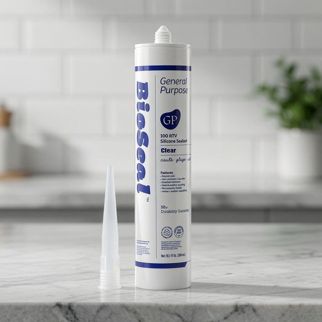 Clear General Purpose BioSeal Silicone Caulk & Sealant 10.1oz