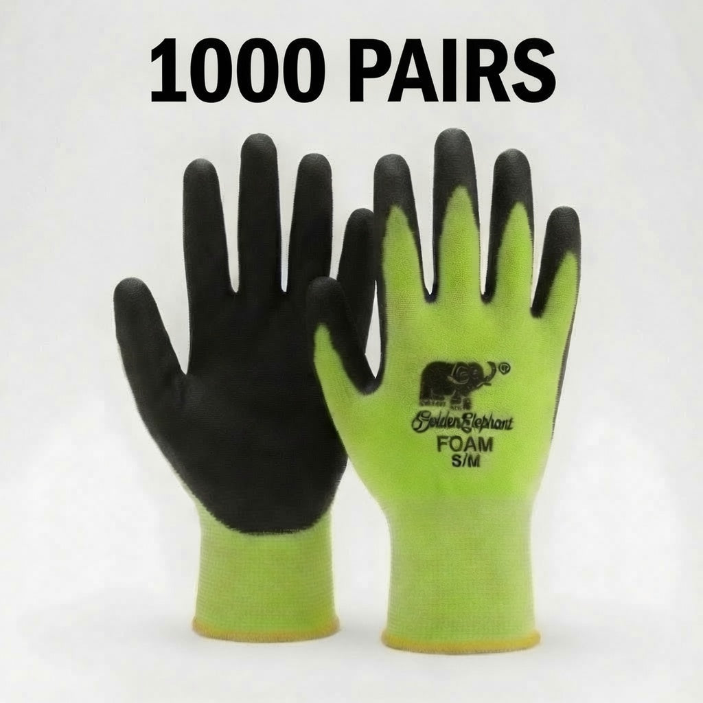 1000 Pairs Heavy Duty Work Gloves Bulk Pack – Anti-Slip Coated Grip for Construction, Gardening, Warehouse & Industrial Use