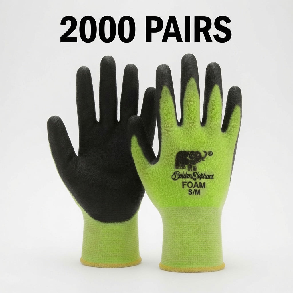 2000 Pairs Heavy Duty Work Gloves Bulk Pack – Anti-Slip Coated Grip for Construction, Gardening, Warehouse & Industrial Use