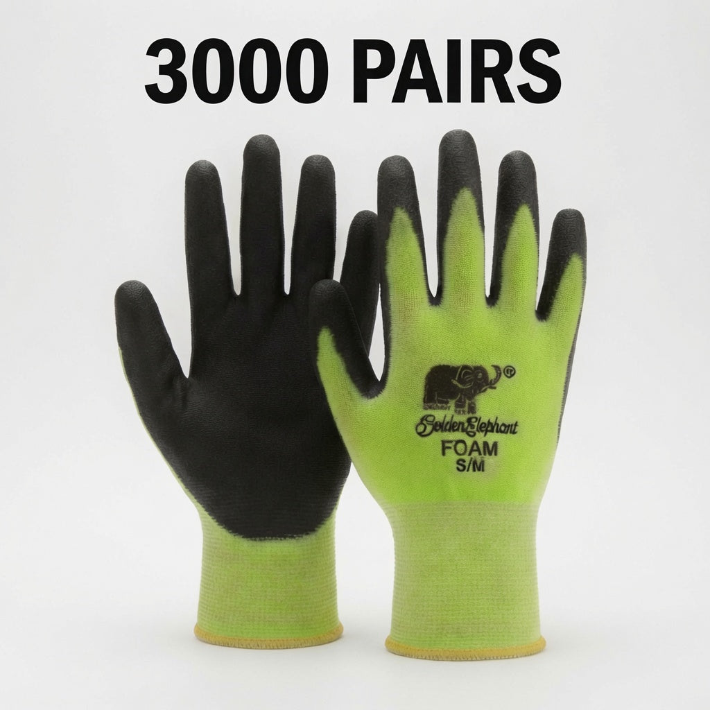 3000 Pairs Heavy Duty Work Gloves Bulk Pack – Anti-Slip Coated Grip for Construction, Gardening, Warehouse & Industrial Use