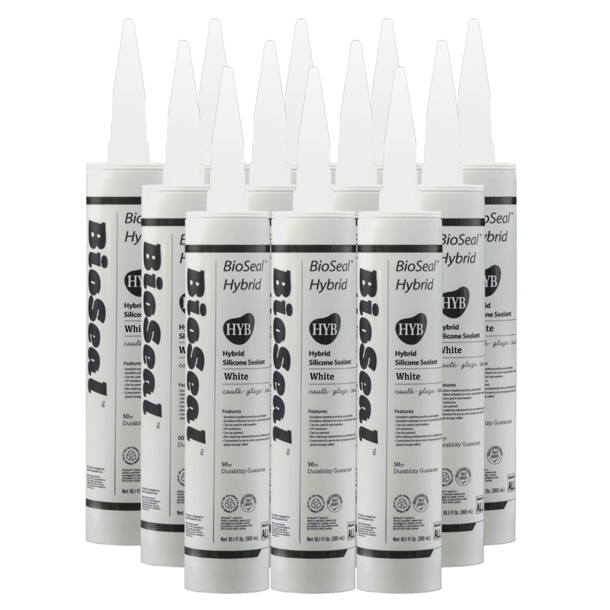 White Hybrid BioSeal Silicone Sealant Caulk