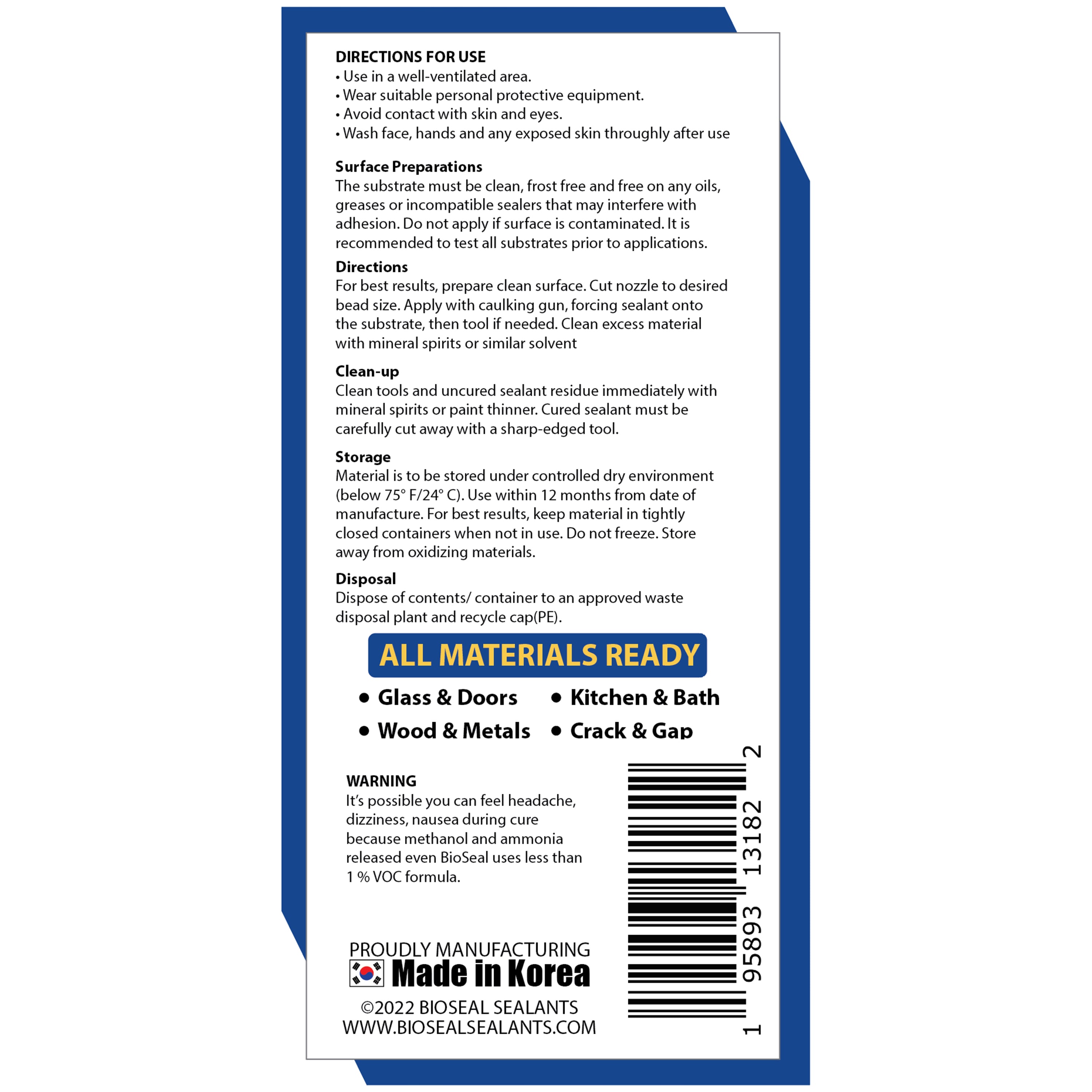 Bioseal silicone manual