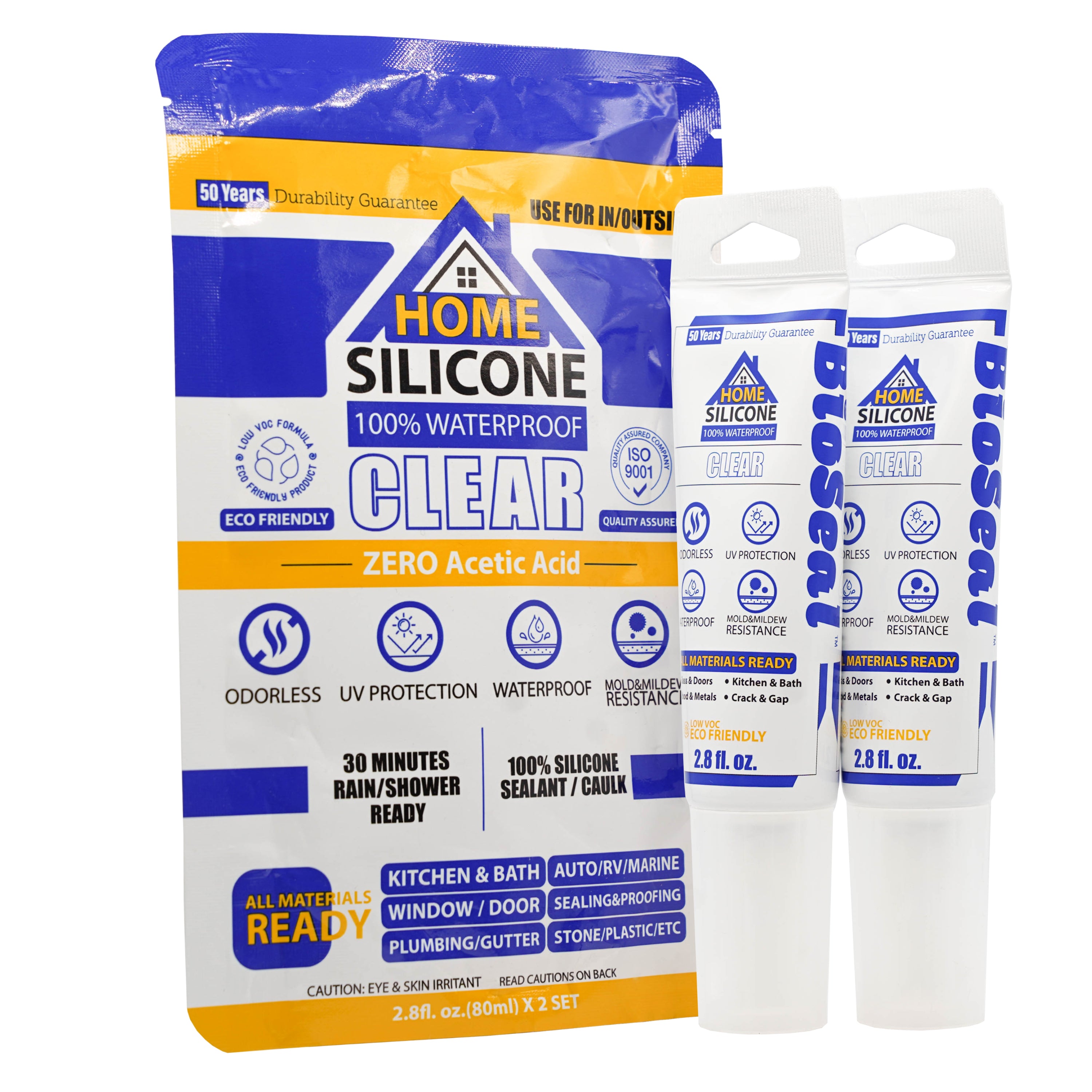 Bioseal Clear Home Silicone 28fl oz ZERO Acetic Acid