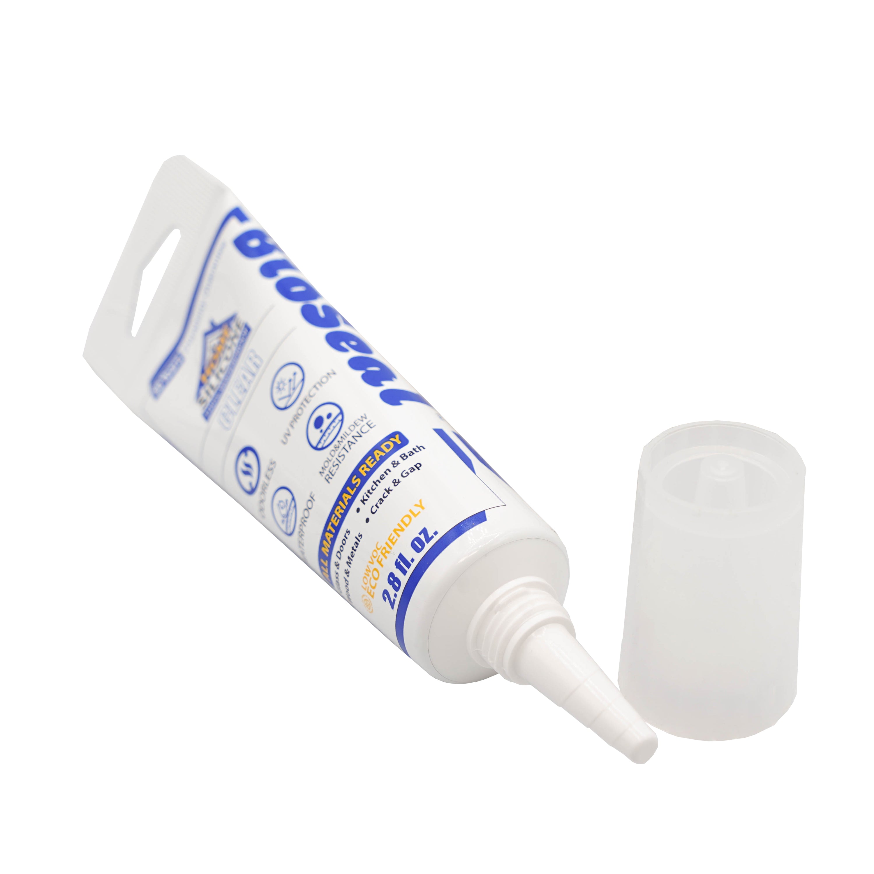 Home BioSeal Silicone Sealant Caulk 2.8oz, UV Protection, 100% Waterproof